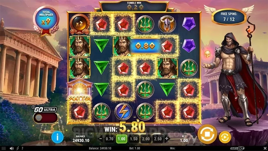 Vibrant slot machine with winning symbols